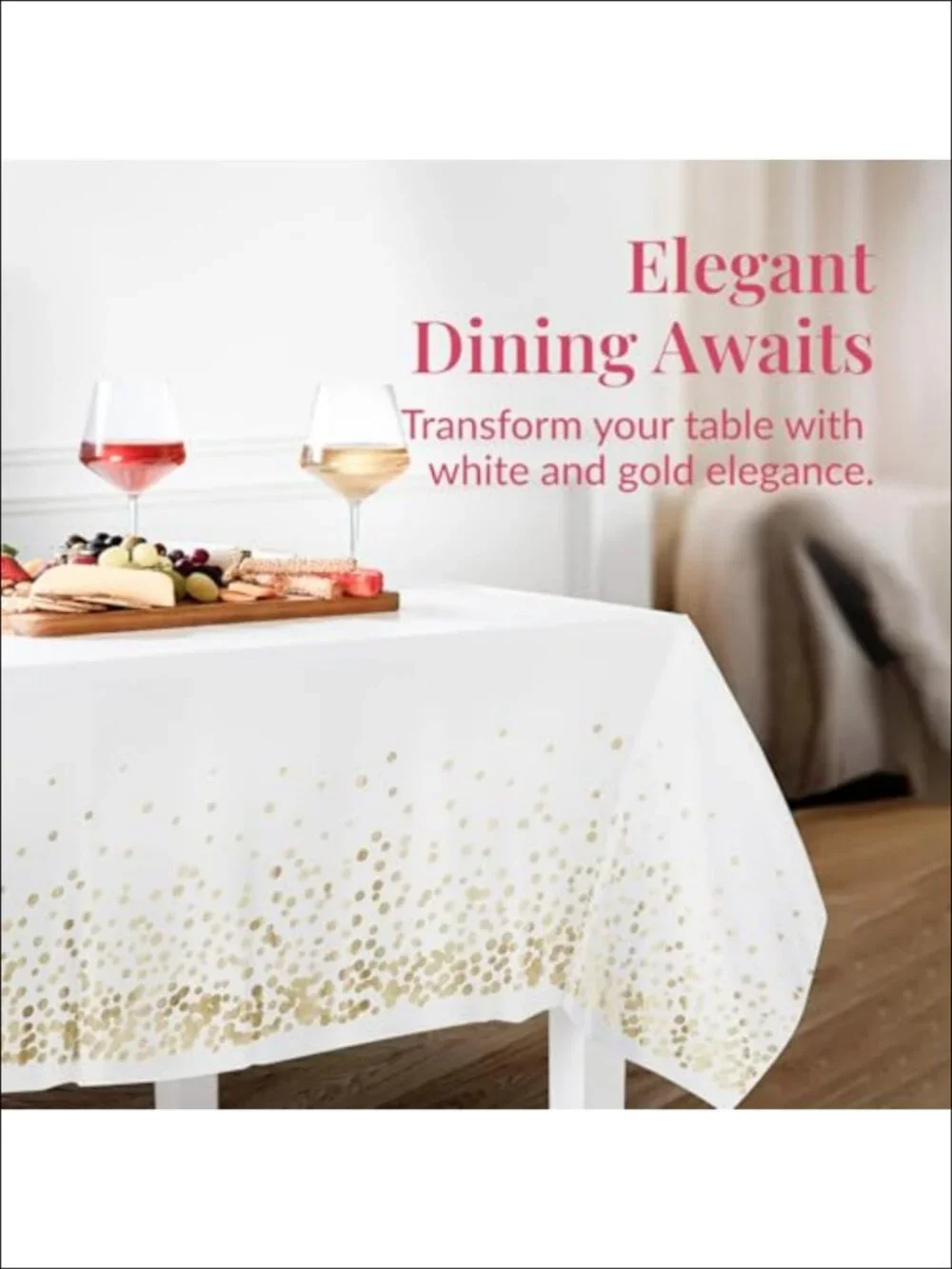 12 Pack Disposable Plastic Tablecloth 54x108 Inch Waterproof Stain Resistant
